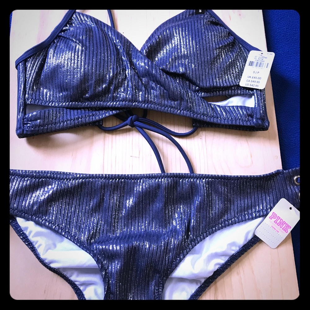 Victoria secret shine blue bikini